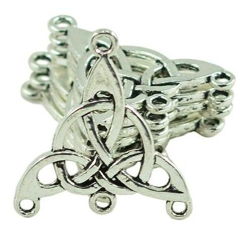 Imagen 3 de 7 de 30x Diy Colgante Nudo Celta Triangular Conector Color Plata