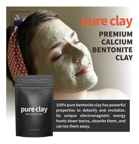 Clay Powder Pure Clay Organic Calcium Bentonite 946ml Bag