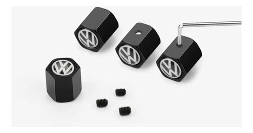 Tapa Válvulas De Rueda Volkswagen Anti Robo Negros