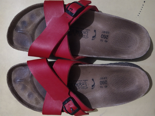 Sandalias Birkenstock Piel Color Rojo