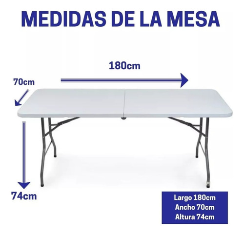 Vitasense Garden Mesa-03 Mesa De Exterior Color Blanco 180cm