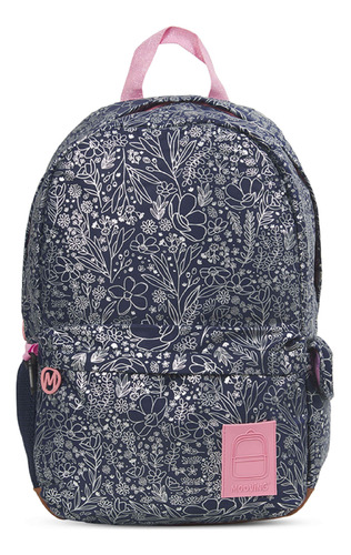 Mochila Espalda Botanic Mooving Azul Estampada Cuota