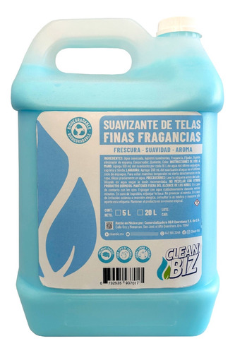 Suavizante De Telas Aroma Finas Fragancias 5 L Clean Biz