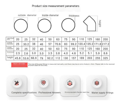 10 Adaptadores De Tubería De Pvc De 45° Para 40 Mm