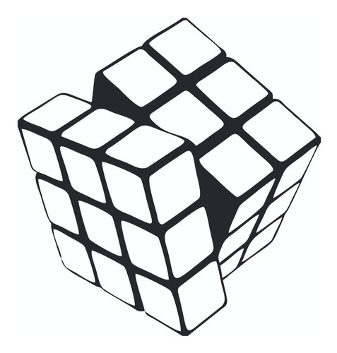  Vinilo Pared Cubo Mágico Rubik - Adhesivo - Decorativo