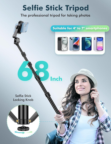 Trípode Selfie De 70 Pulgadas, Trípode Teléfono Celu...