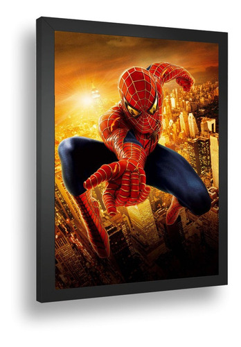 Quadro Emoldurado Poste Spider Man Homen Aranha A3