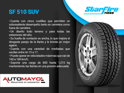 Pack 4 Llantas Sf 510 Suv Starfire 235/75r15 105s Sl