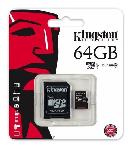 Memoria Kingston Micro Sd Hc 64gb Clase10 C/adap Mkm