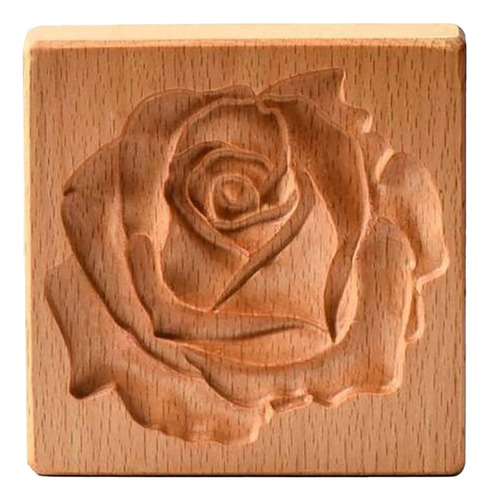 A Molde For Hornear Galletas De Madera Tallada En Color Rosa