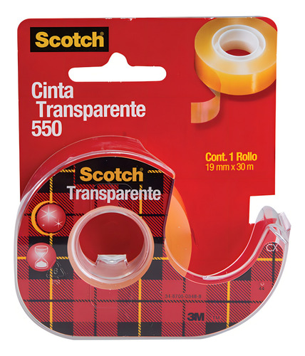 Fita Adesiva Escocesa 3M 550 0.19x30m Com Dispensador