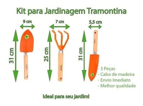 Conjunto Jardinagem Completo Tramontina 8 Peças + Luvabrinde