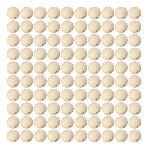 A 100 Cuentas De Madera De 25 Mm Para Decoración Redonda