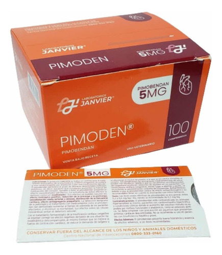 Pimoden Pimobendan 5 Mg 20 Unidades