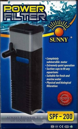 Filtro Interno Para Peceras Peces Spf 200 De 250 Lts/h Sunny