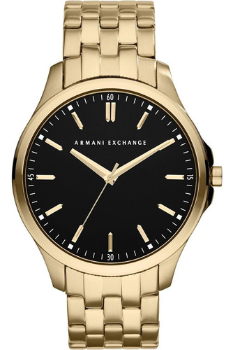 Reloj Armani Exchange Ax2145 De Tres Manos De Acero Inoxid Color de la correa Dorado Color del bisel Acero inoxidable Color del fondo Negro