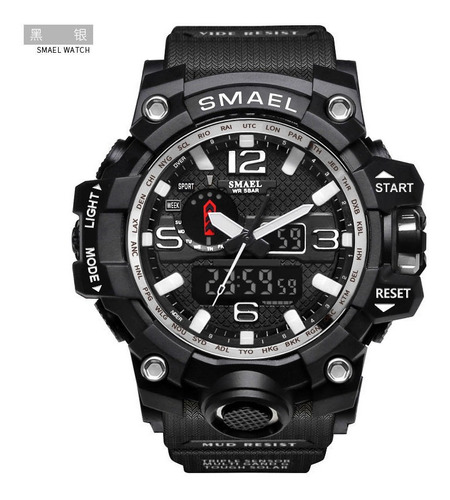 Relógio Masculino Militar Smael 1545 Shock Dual Time +brind