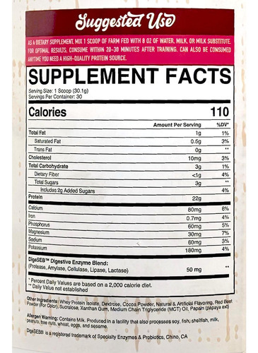 Whey Protein Farm Fed Red Velvet 30 Serv Axe & Sledge