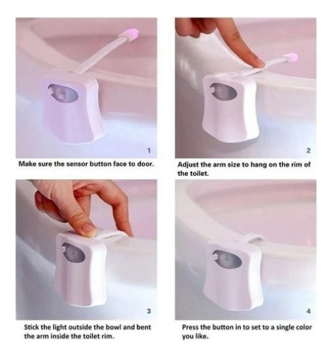 . W 2pcs Lámpara Led Luz Nocturna Sanitario Toilet Inodoro