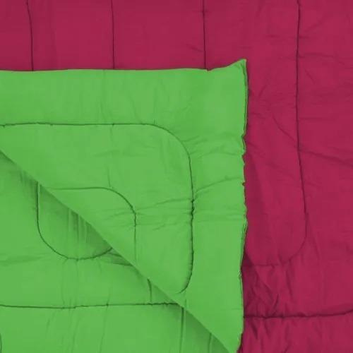 Acolchado De 2 1/2pl. Reversible Directo De Fabrica Color Verde/fucsia
