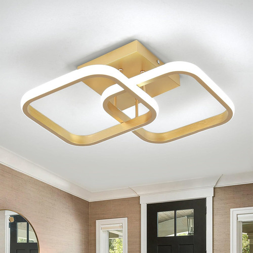 Plafon Luminária Led Moderno Duplo Quadrado Embutir Quarto