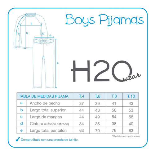 Pijama Niño Polar Reciclado Eco Friendly Azul H2o Wear