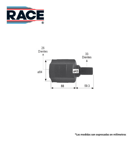 Imagen 2 de 6 de Espiga L/caja Izq-der Renault Duster 2.0l 2013-2017 Race