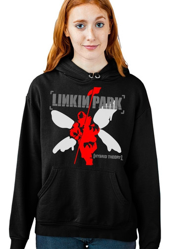 Sudadera Negra Cleen Logo Album Hybrid Theory Linkin Park