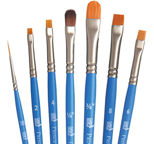 Princeton Pinceles Para Acuarela Y Acrilico Set 7 Azul Marrón Claro