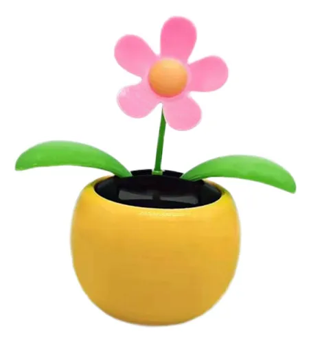Flor Solar Que Mueve La Cabeza - Decoración Para Coche U Oficina, 2 Unidades, Funciona Con Luz Solar, Sin Pilas