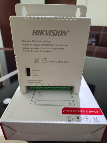 Fuente De Poder 12v-15v 8 Cámaras Hikvision Ds-2fa1205-c8/k