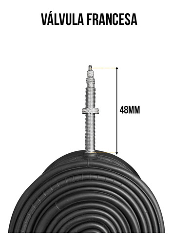 Cámara Butyl Para Bicicleta R29x2.125-2.40 V. Francesa 48mm Tipo De Válvula Presta