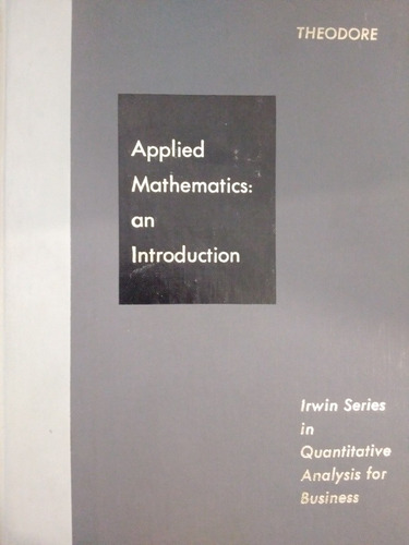 Applied Matematics An Introduction. (original De Tapa Dura) 