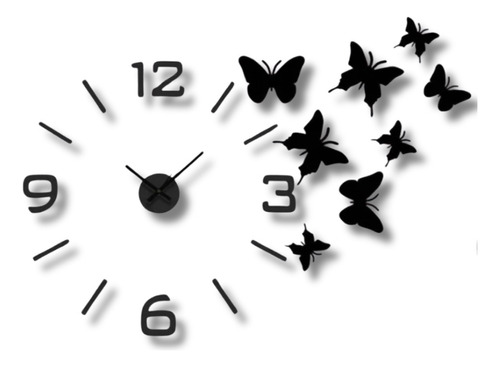 Exclusivo Reloj 3d De Pared Funcional/ Mariposas- En Madera