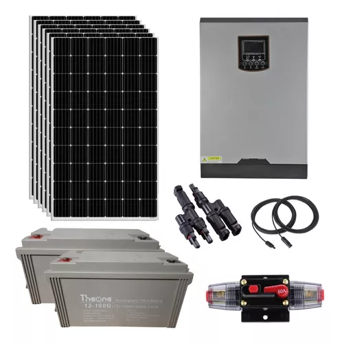 Kit solar 1200W/dia para vivendas de campo