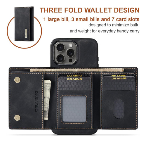 Capa De Celular Tipo Carteira Removível 2 Em 1 Para iPhone 1