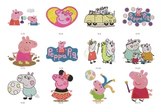 30 Matrices Maq. Bordadoras Peppa Pig Y Familia