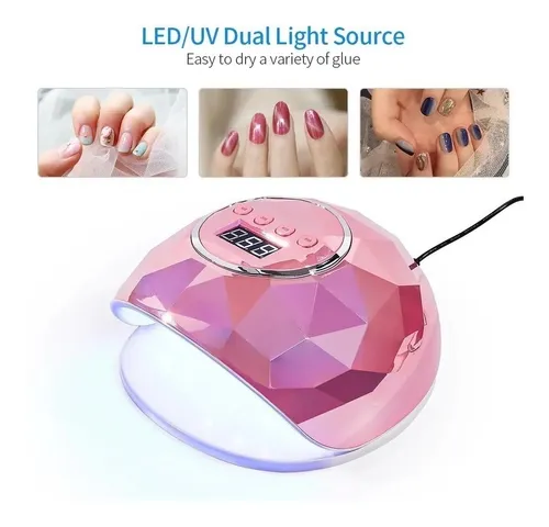 Lampara Led Espejo Diamante Para Secado Rápido De Uñas 86w