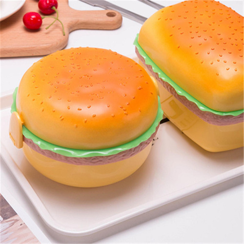 Bento Box Cartoon Hamburguesa Almuerzo Rectángulo
