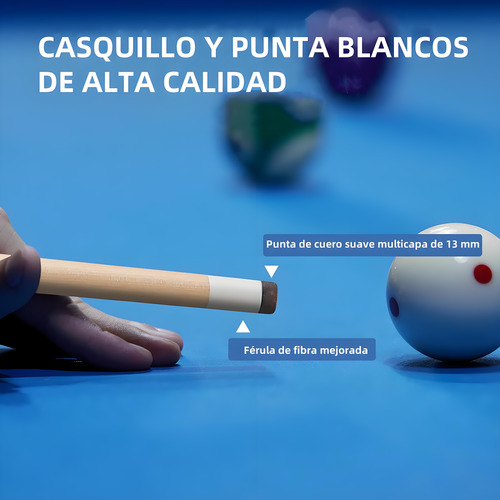 Taco De Pool Palo Maple Billar Madera Alta Calidad 145cm