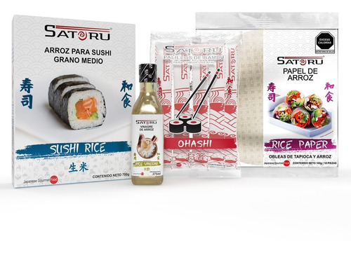 Paquete Para Hacer Sushi C/ Papel + Arroz + Vinagre + Ohashi