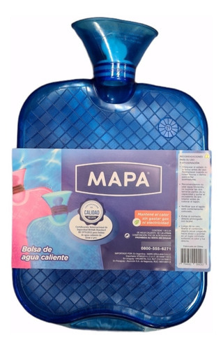 Bolsa Agua Caliente Mapa Pirelli Transparente Color Azul