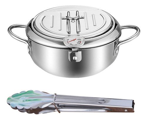 . Olla Freidora Tempura Estilo Japonés Con Plata 24cm Y Clip
