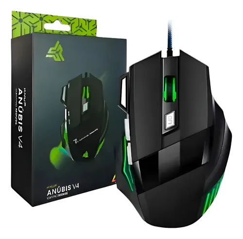 Mouse Gamer Knup Anubis V4 2400dpi Rgb 7 Botões Ergonômico