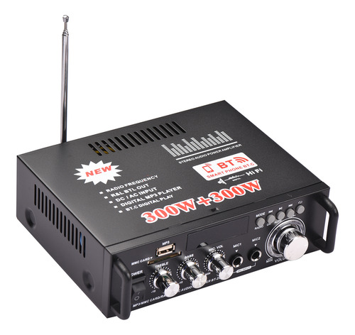 Amplificador De Potencia 300w+300w, Receptor De Audio 110v.