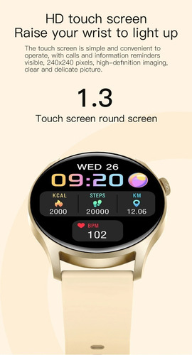Imagen 2 de 7 de Colmi Smartwatch Sky 8 1.3 Ips Amarillo Android Ios Ip67