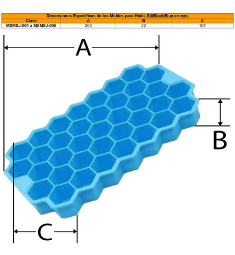 Porta Hielo Para Hacer Hielos, Mxmsj-006, 10pzas, Azul, Sili