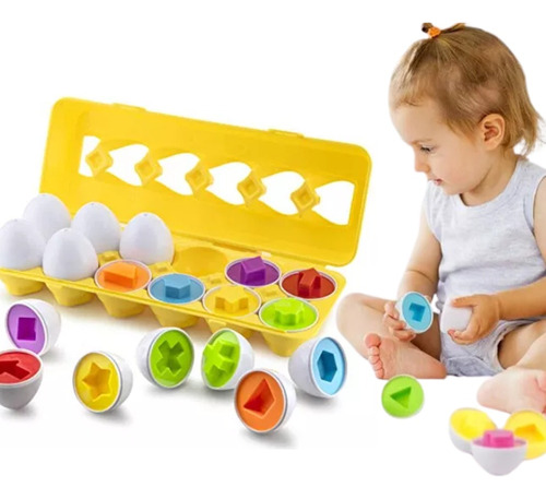Huevos Didacticos Montessori 12 Piezas Figuras Colores