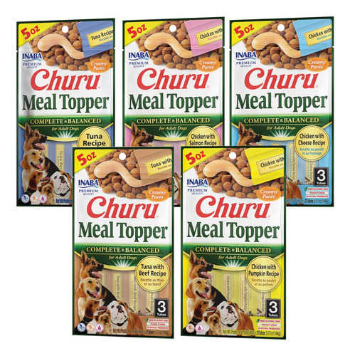 Inaba Churu Meal Topper For Dogs, Complete & Balanced, Cream