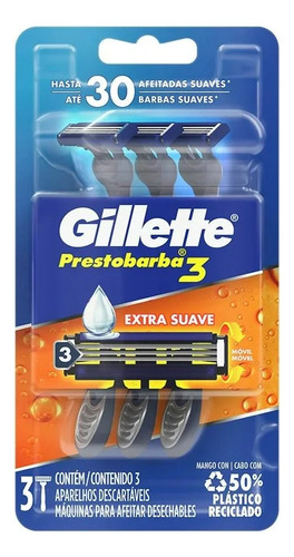 Rastrillos Desechables Gillette Prestobarba3 Regular 3pzs